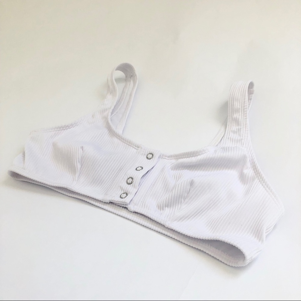 Topshop Ribbed Bikini Top White - Picture 5 of 5